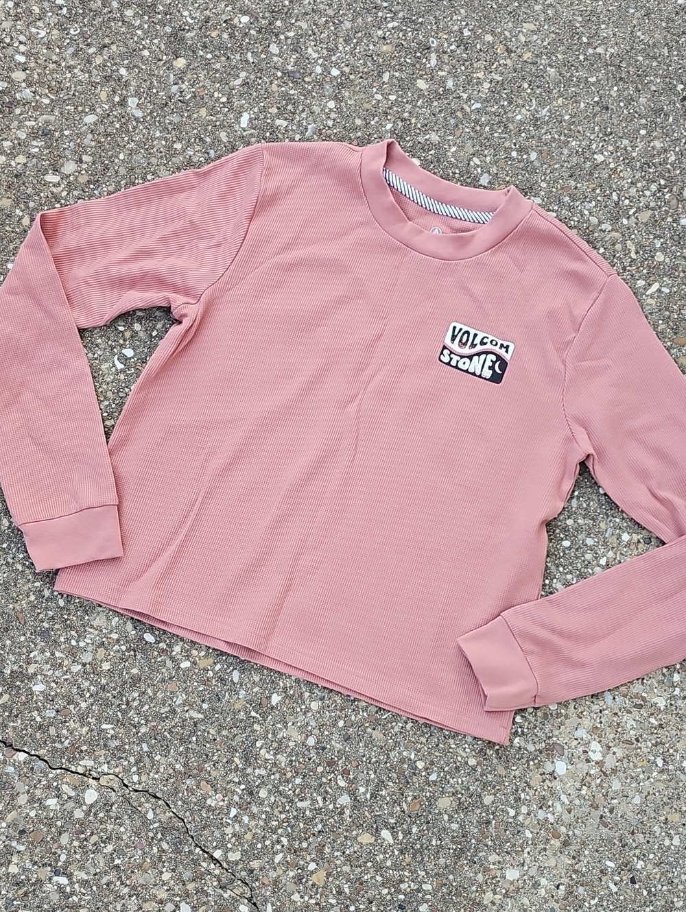 Volcom Long-Sleeve Waffle Top - Dusty Rose Pink